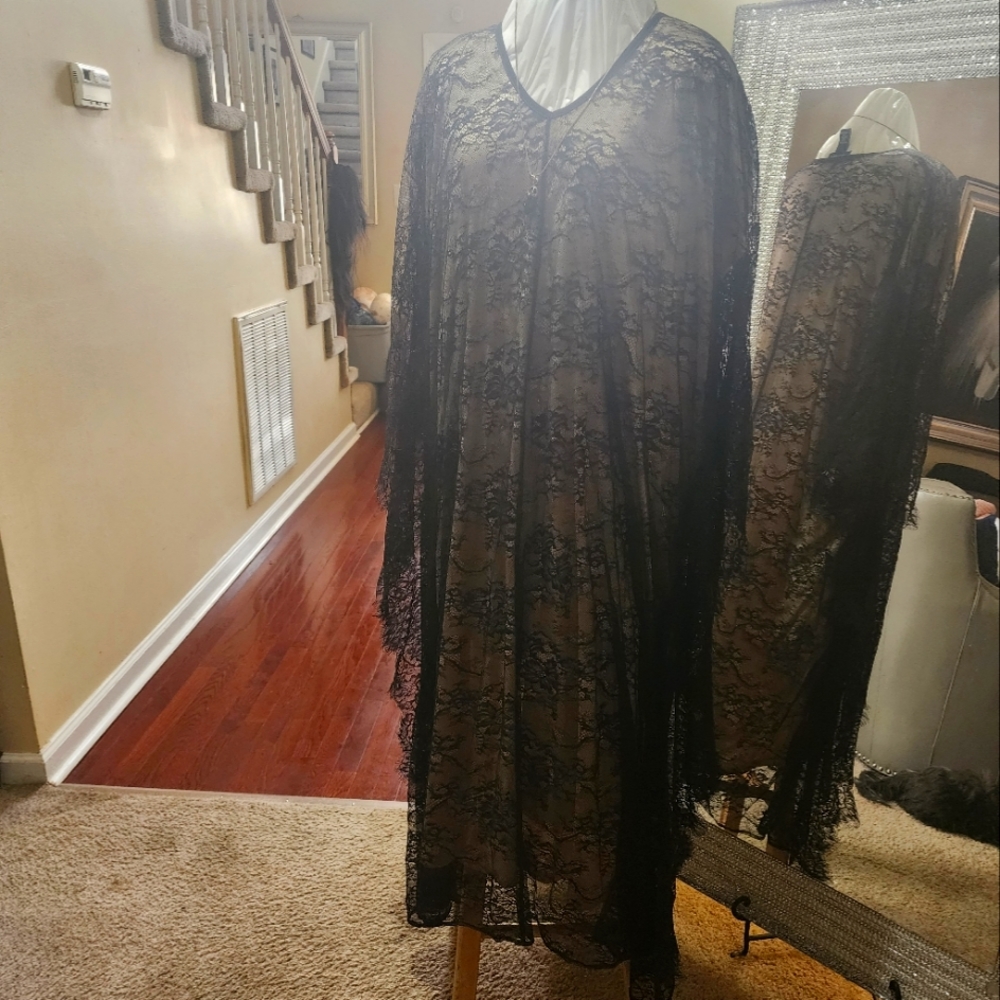 Long knit lace dress